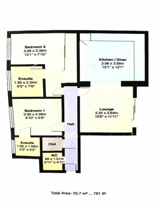 Stunning 2 Bed Apartment, Fabulous Sea View & 2 Minutes To Beach With Parking Bournemouth Eksteriør bilde
